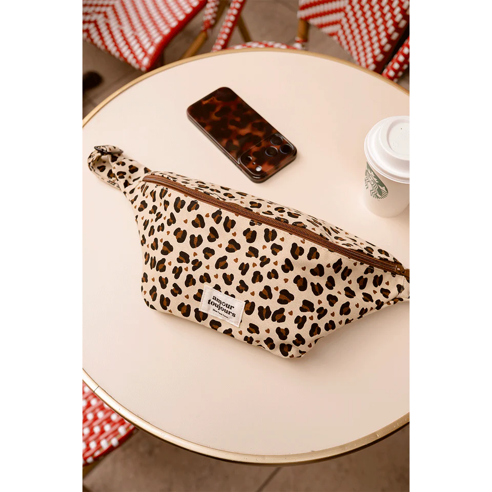 Sac banane adulte coton - Léopard coeur, Amour toujours