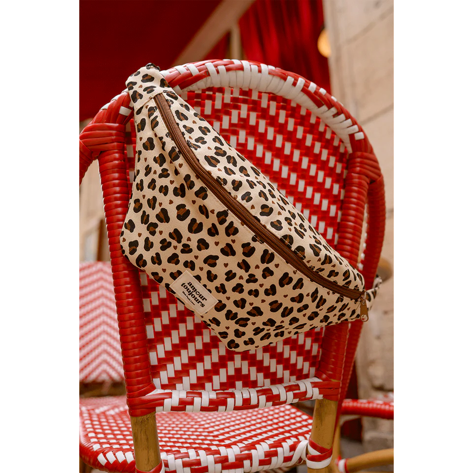 Sac banane adulte coton - Léopard coeur, Amour toujours