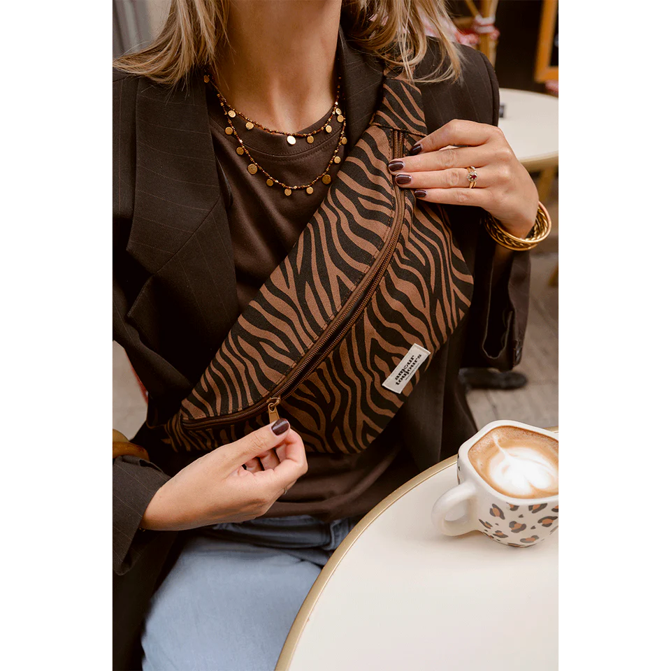 Sac banane adulte coton - Zèbre foncé, Amour toujours