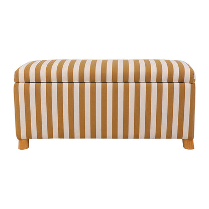 BANC COFFRE BELLY CAMEL+ECRU 101X40XH47.5 COTON