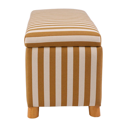 BANC COFFRE BELLY CAMEL+ECRU 101X40XH47.5 COTON