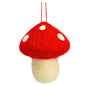 Champignon suspendu en feutre, rouge/blanc 6x6x6cm