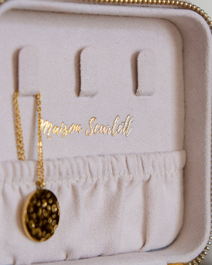 Boîte à bijoux de voyage Corinne en moumoute - blanc