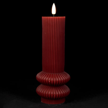 BOUGIE LED PILIER GRENAT D7.5XH22CM PARAFFINE