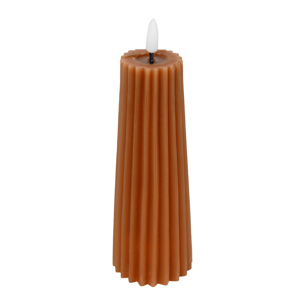 BOUGIE LED PILIER TERRACOTTA D5.5XH19CM PARAFFINE