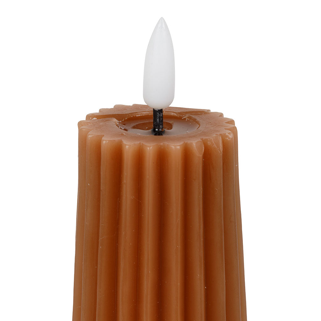 BOUGIE LED PILIER TERRACOTTA D5.5XH19CM PARAFFINE