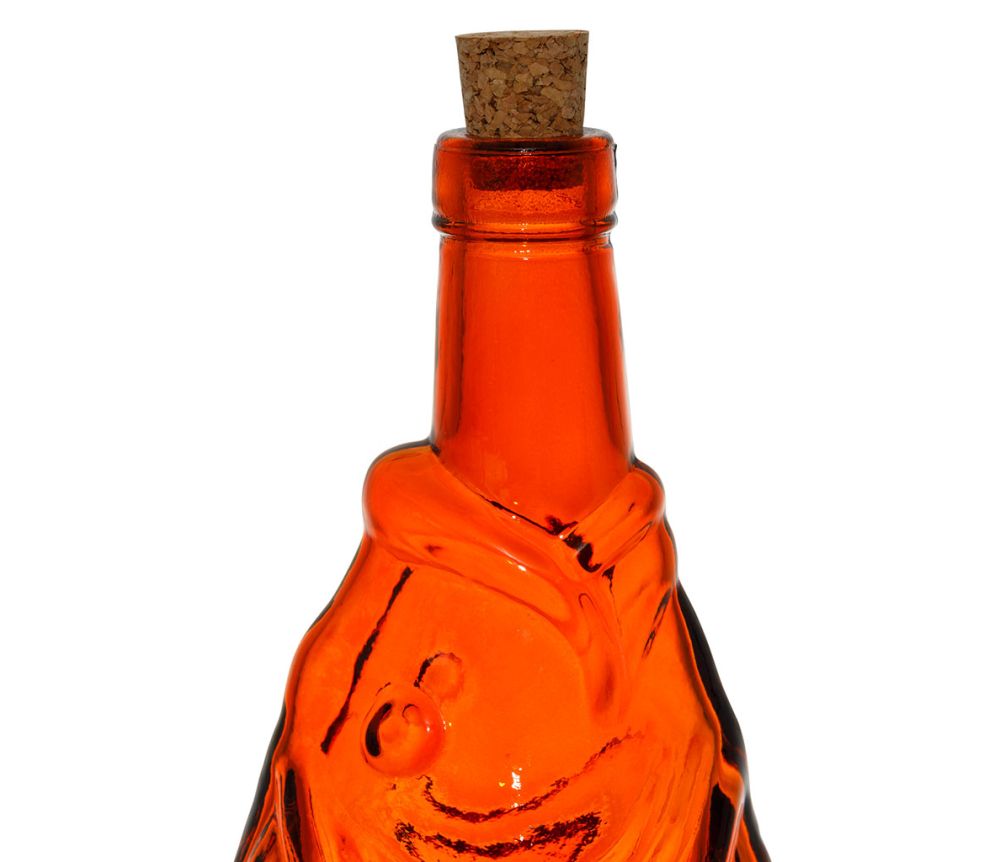 BOUTEILLE POISSON TANGERINE 1.1L-D12XH33CM VERRE