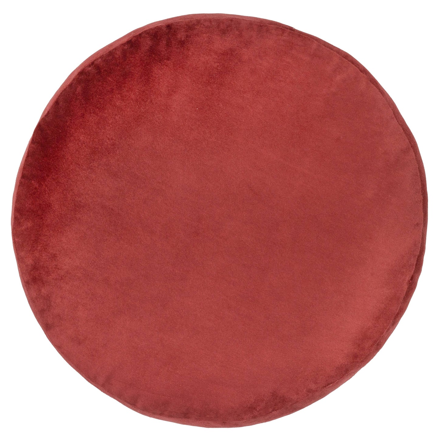 Coussin rond Éthéré Soleil en velours Poussière d’or/Rouille: Poussière d'or/rouille / 40 x 40 cm