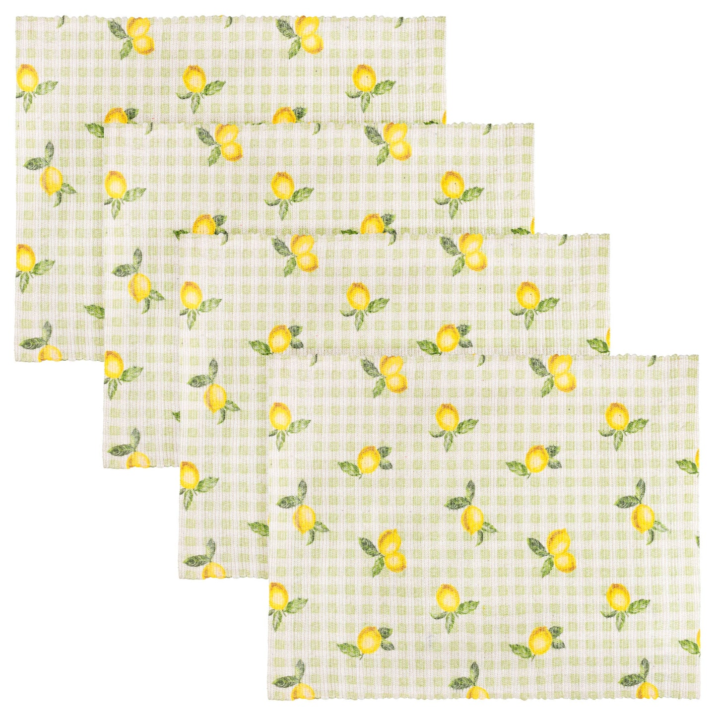 Fruits Citrons Lot de 4 Sets de Table Intérieur/Extérieur Sauge: Sauge / 36 x 46 cm