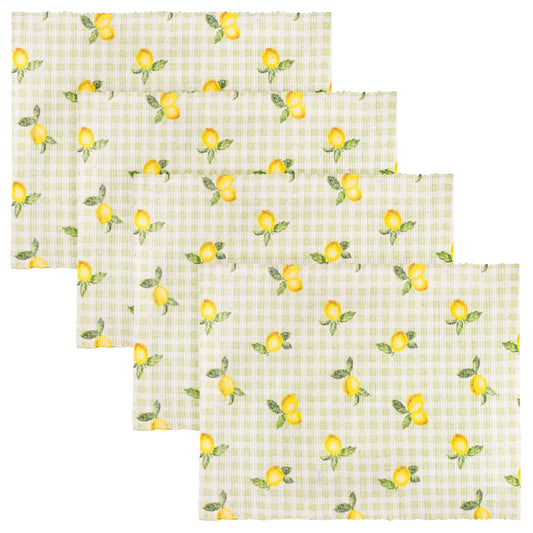 Fruits Citrons Lot de 4 Sets de Table Intérieur/Extérieur Sauge: Sauge / 36 x 46 cm