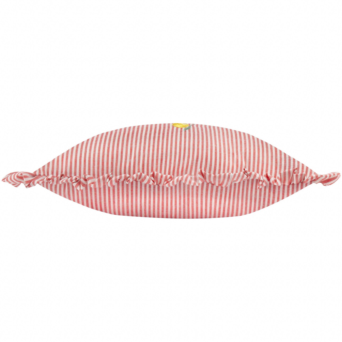 Coussin Les Fruites à volants brodés de citrons: Citrons / Garni en polyester / 30 x 50 cm