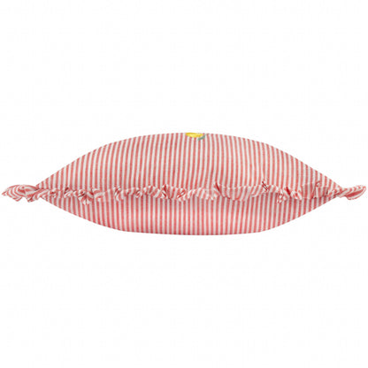 Coussin Les Fruites à volants brodés de citrons: Citrons / Garni en polyester / 30 x 50 cm