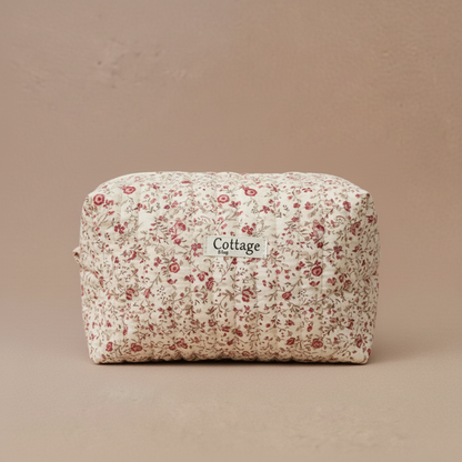 Trousse  de toilette XL 100 % coton  : Patch bleu