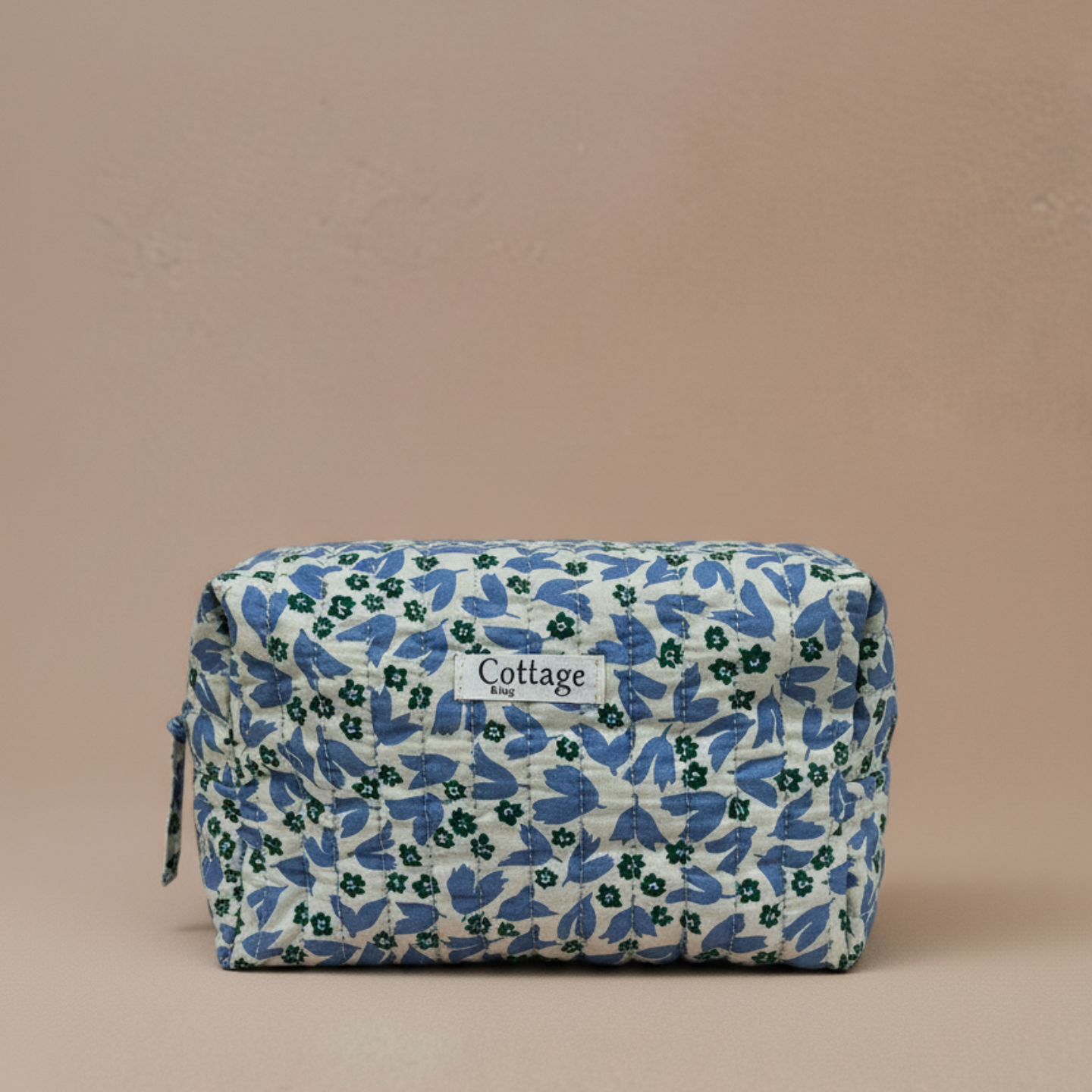 Trousse  de toilette XL 100 % coton  : Patch bleu