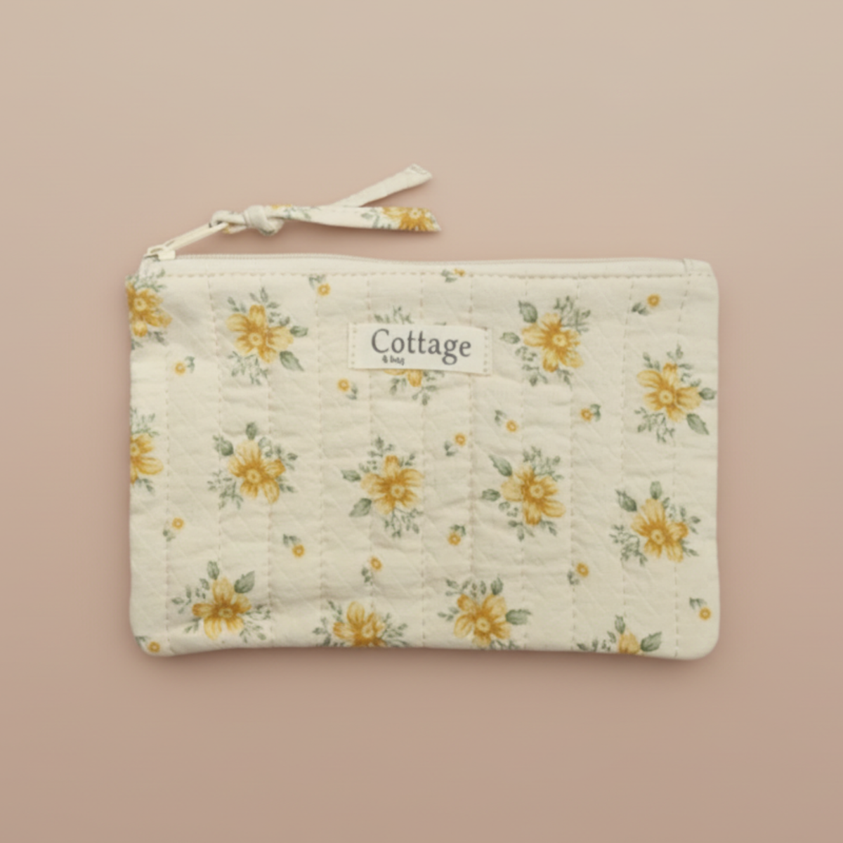 Pochette plate  100 % coton  : Vv moutarde