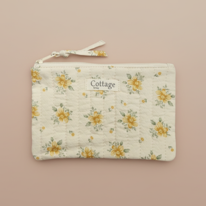 Pochette plate  100 % coton  : Vv moutarde