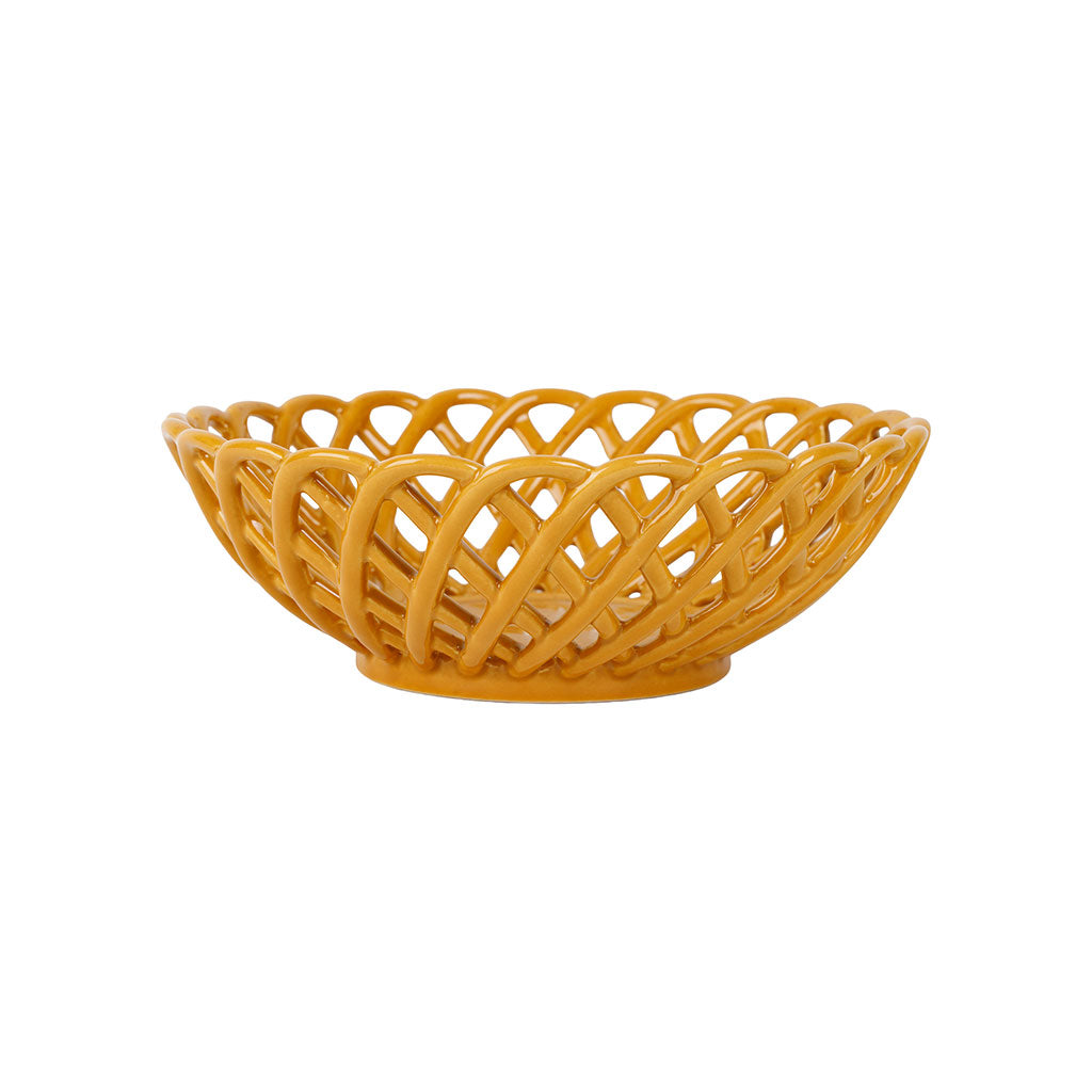 COUPE COLOREA MOUTARDE D20XH6.5CM GRES