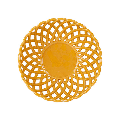 COUPE COLOREA MOUTARDE D20XH6.5CM GRES
