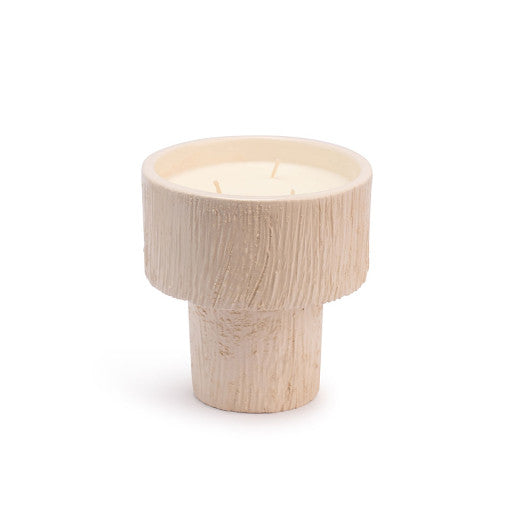 Bougie COUPE STRIÉE BLANC senteur Mon Bel Oranger Taille M