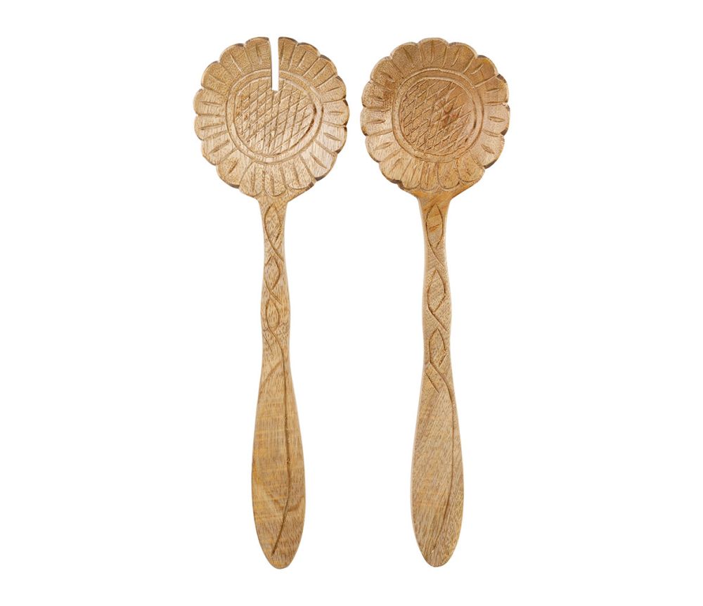 COUVERTS SALADE X2 FLORE NATUREL L30CM