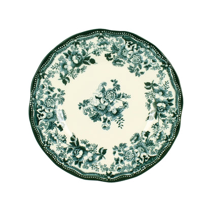 Assiette à dessert 20,5cm en porcelaine verte FAUSTINE