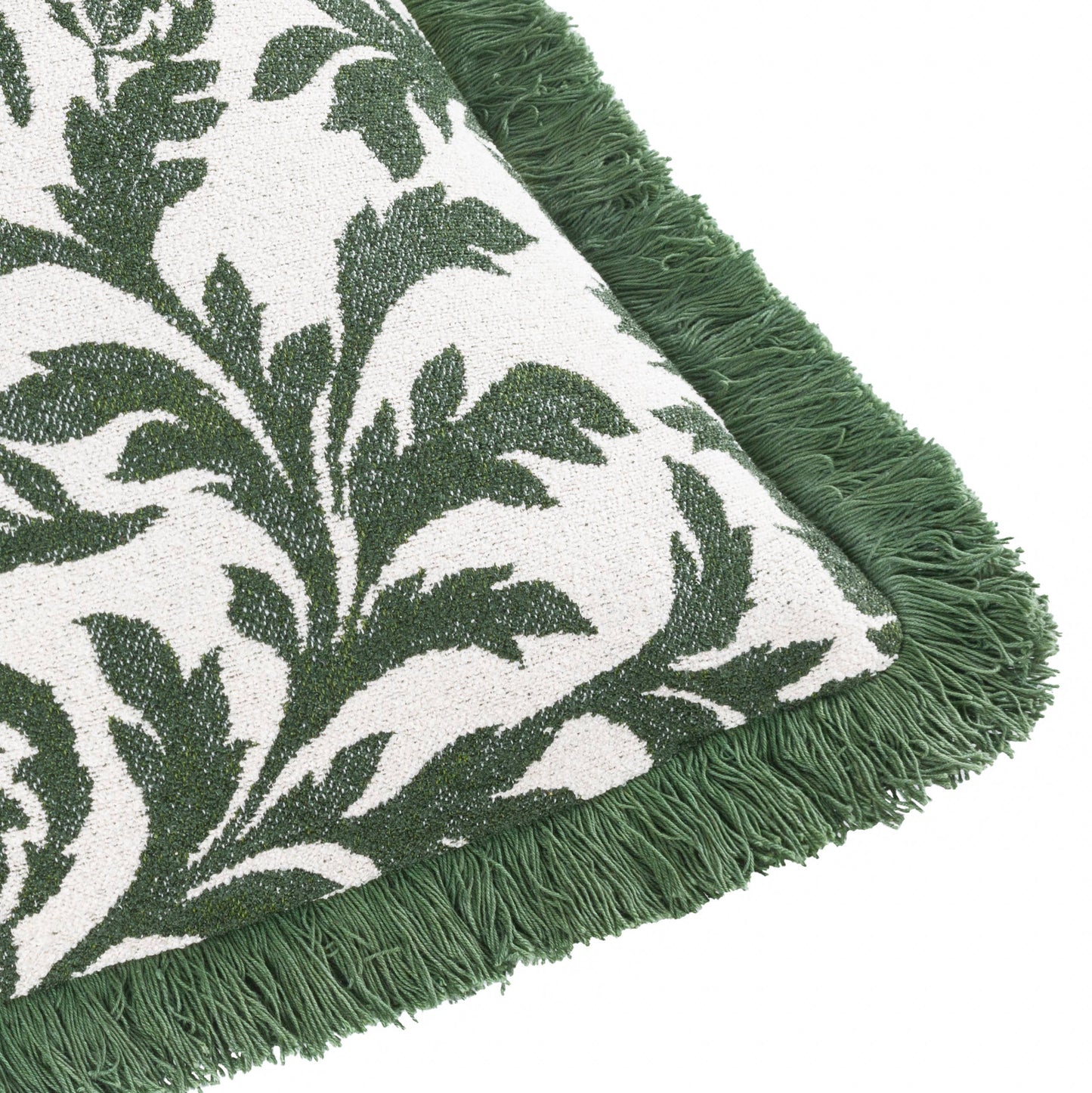 Coussin Jacquard Hedera Vert: Vert / Garni en polyester / 45 x 45 cm