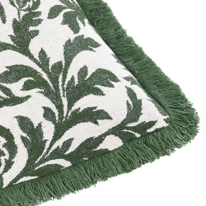 Coussin Jacquard Hedera Vert: Vert / Garni en polyester / 45 x 45 cm