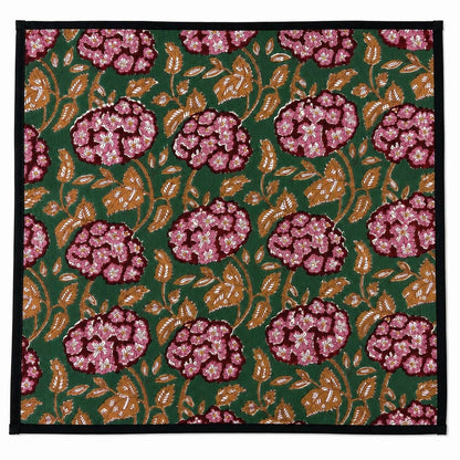 Lot de 4 Serviettes de tables en coton Block Print: Pivoine GM