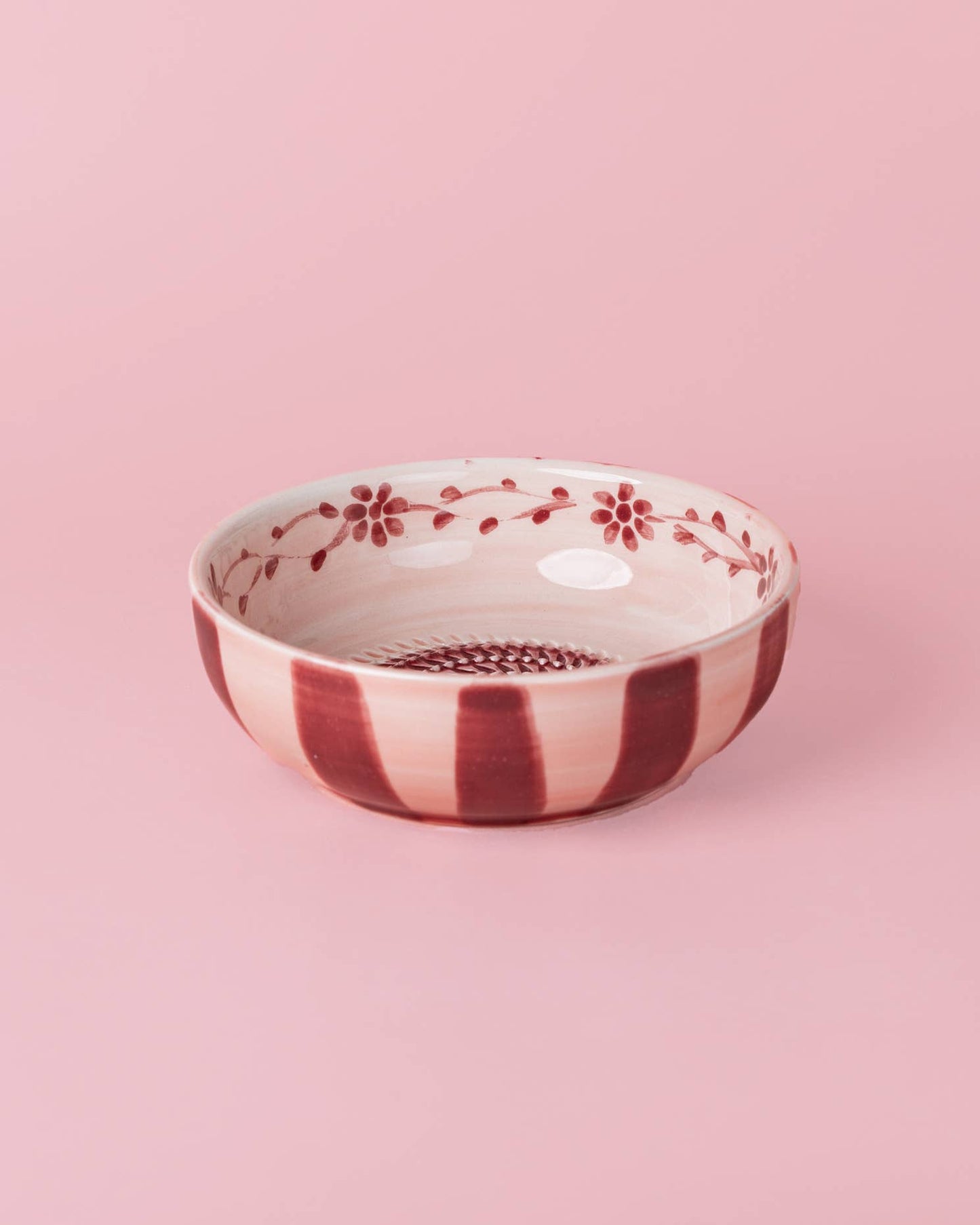 Plaque râpe à ail en céramique - Rose moyen - Sakura: SANS EMBALLAGE