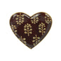Plateau coeur métal émaillé Acajou 15x15, bordure dorée