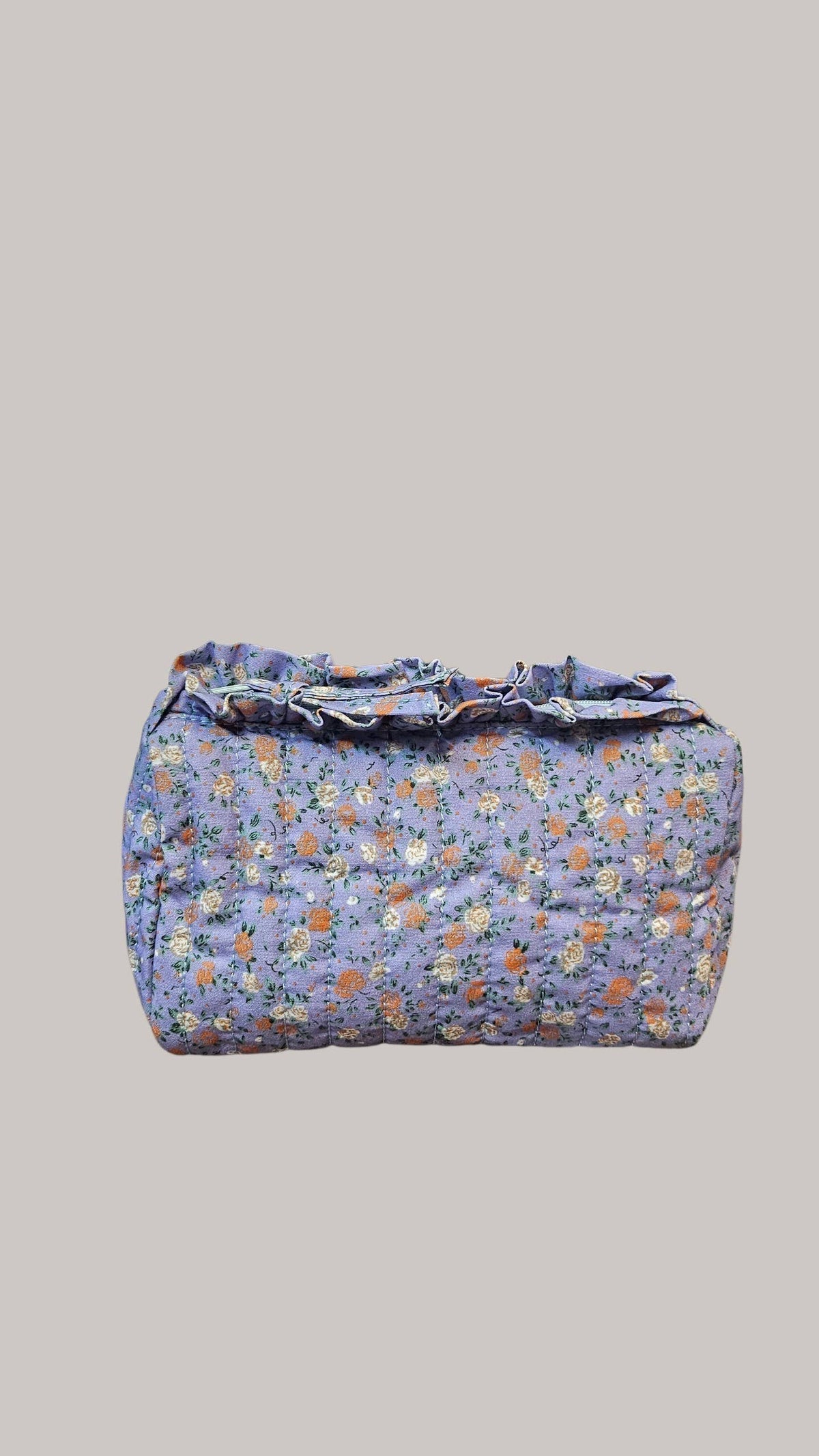 Trousse maquillage froufrou 100 % coton  : Zig bleu