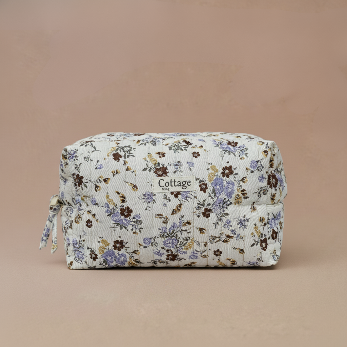 Trousse  de toilette XL 100 % coton  : Patch bleu