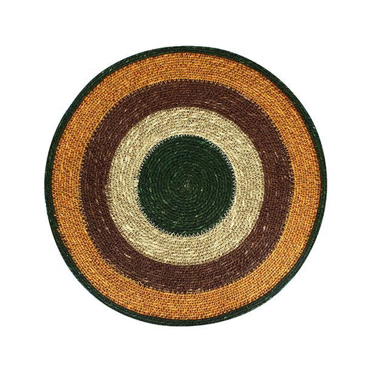 Set de table rond en jonc de mer LUNA D38cm naturel + orange
