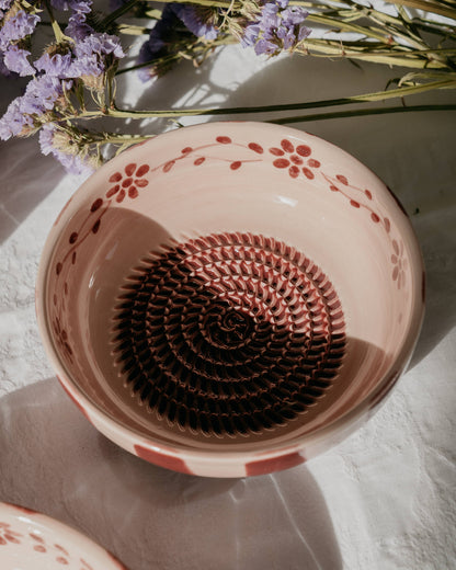 Plaque râpe à ail en céramique - Rose moyen - Sakura: SANS EMBALLAGE