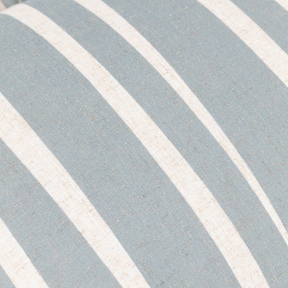 Coussin à Volants Rayé Carmon Lin/Bleu: Lin/Bleu / Garni en polyester / 40 x 60 cm