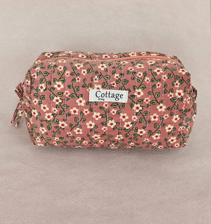 Trousse  de toilette XL 100 % coton  : Zig vert