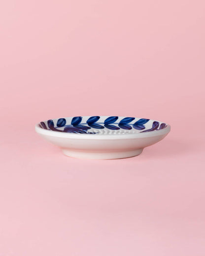 Assiette râpe-ail en céramique - Petite bleue traditionnelle