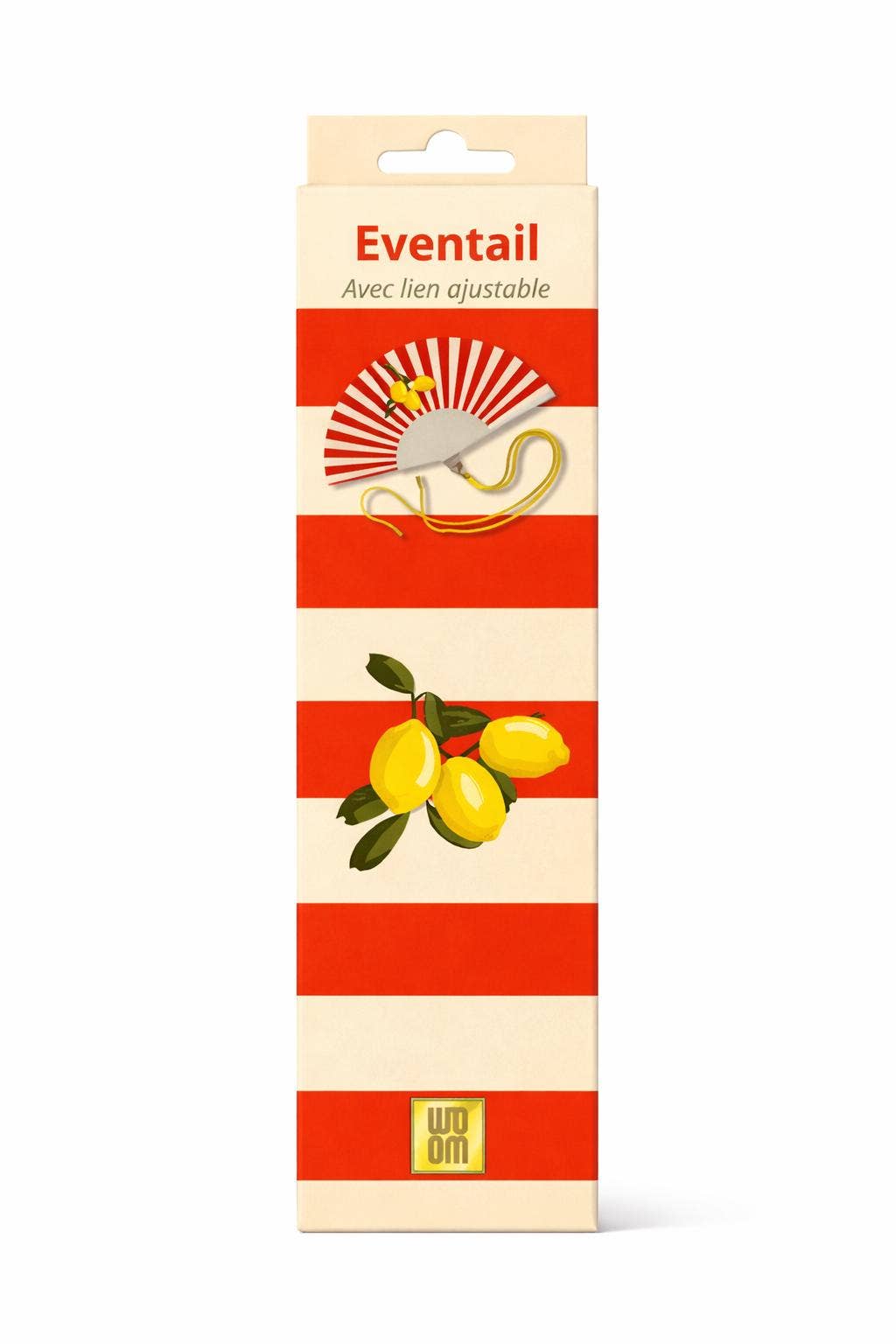Eventail avec Bandoulière et Boîte Cadeau - Citron