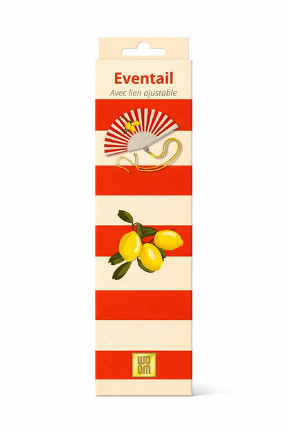 Eventail avec Bandoulière et Boîte Cadeau - Citron