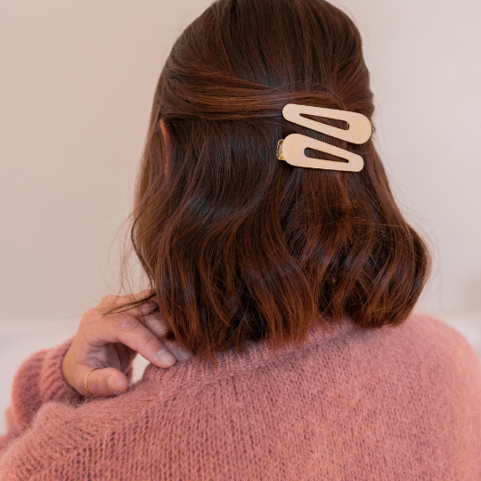 Barrettes Ivoire x2