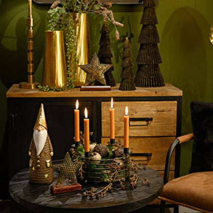 Bougie conique naturelle teintée dans la masse Ø 2x18 cm Durée de combustion env. 8 heures.