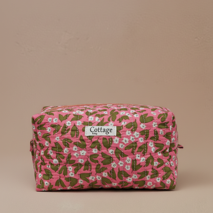 Trousse  de toilette XL 100 % coton  : Patch bleu