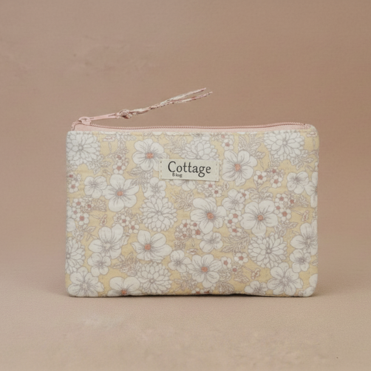 Pochette plate  100 % coton  : Vv moutarde