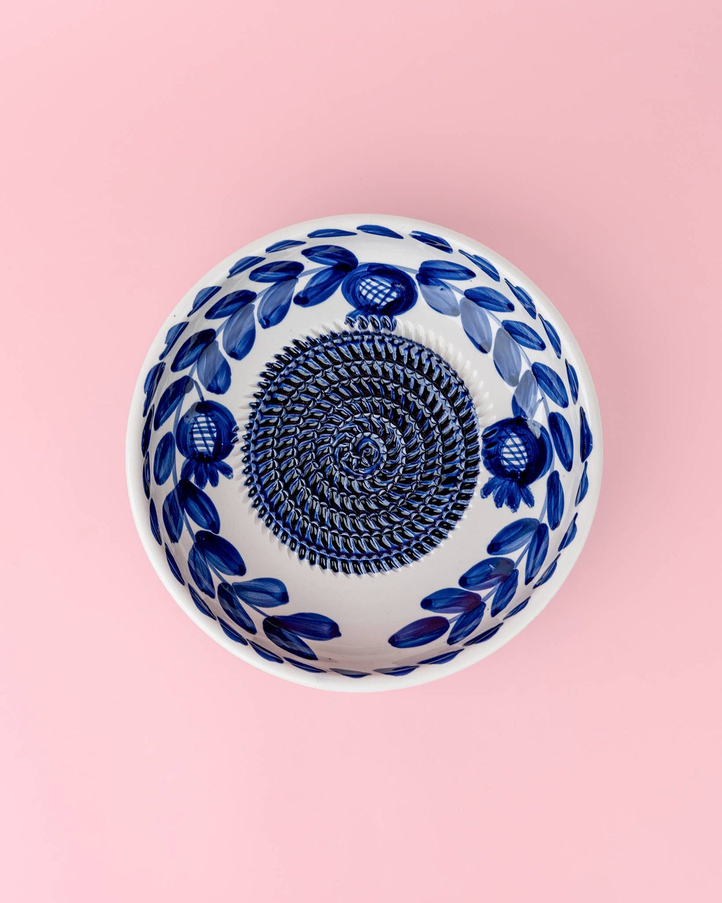 Assiette râpe-ail - Grande, en céramique bleue - Traditionnelle de Nerja