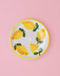 Assiette râpe-ail en céramique - Petite jaune et blanche - Limone