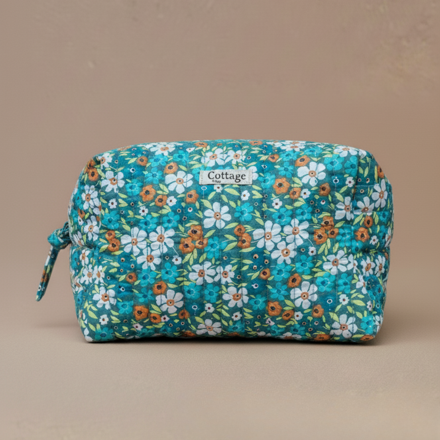 Trousse  de toilette XL 100 % coton  : Champetre bleu