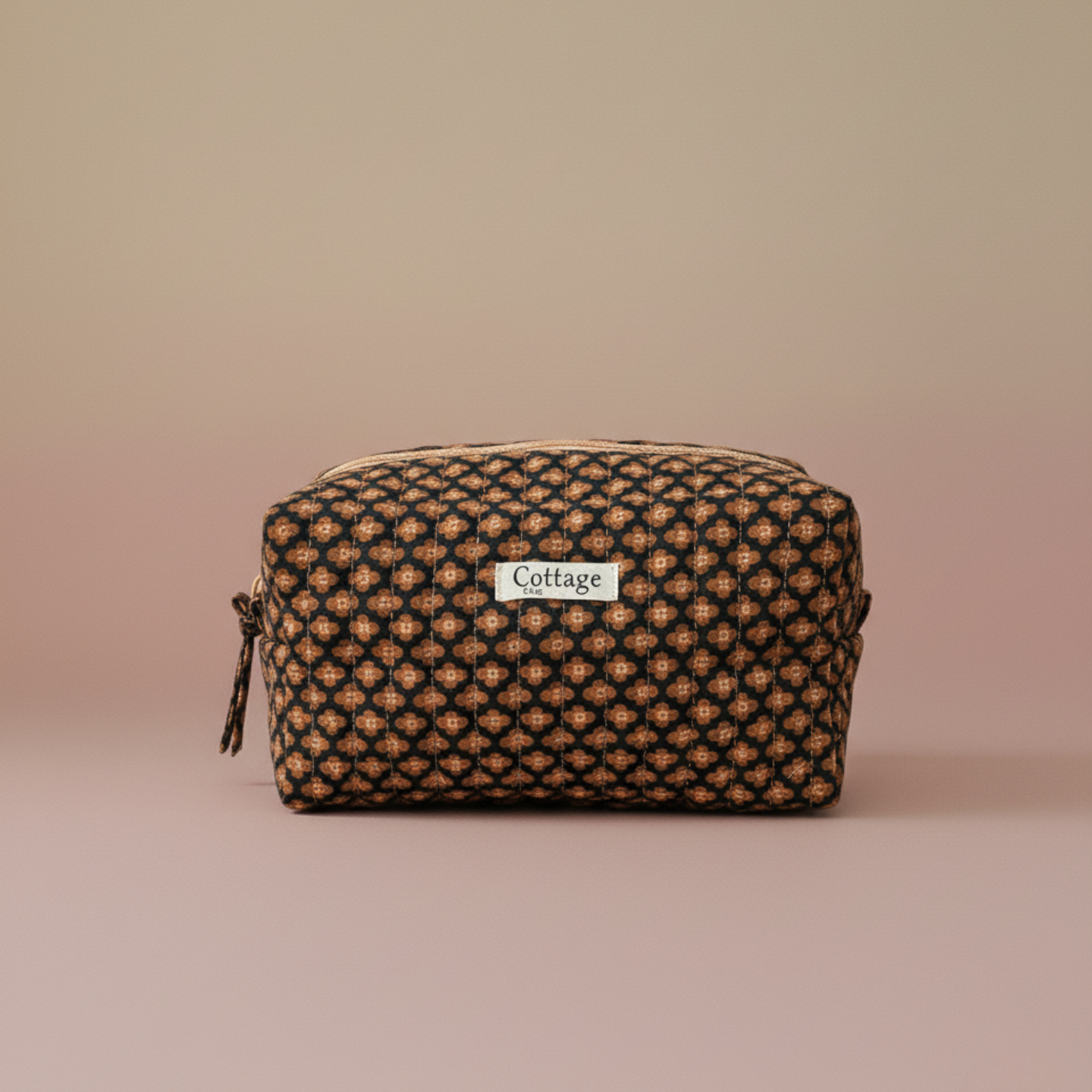 Trousse  de toilette XL 100 % coton  : Champetre bleu