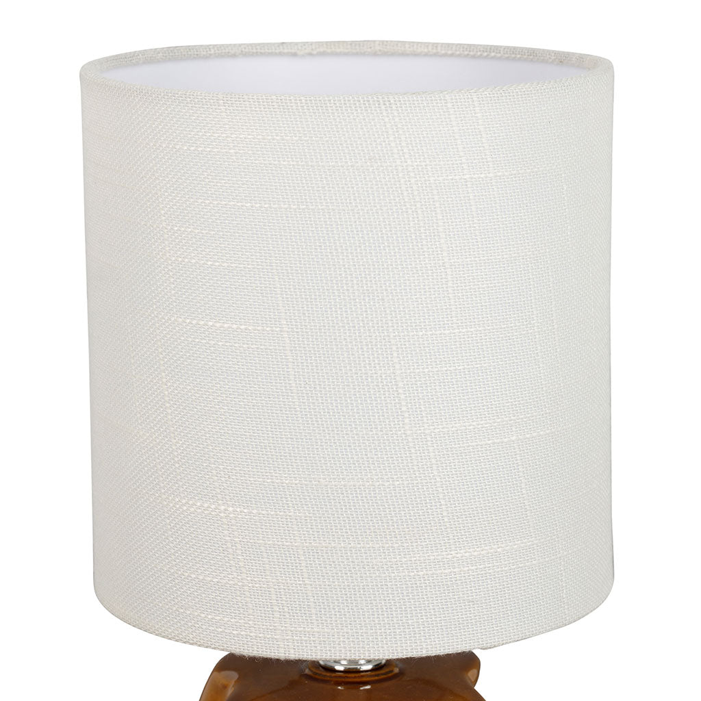 LAMPE NIRA CAMEL+BLANC D15.5XH31.5CM CERAMIQUE