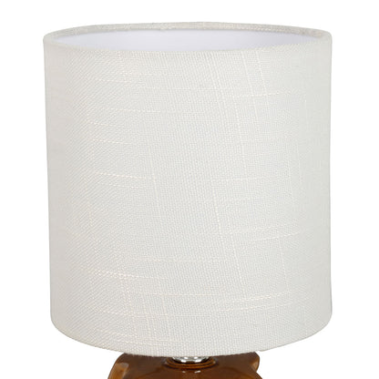 LAMPE NIRA CAMEL+BLANC D15.5XH31.5CM CERAMIQUE
