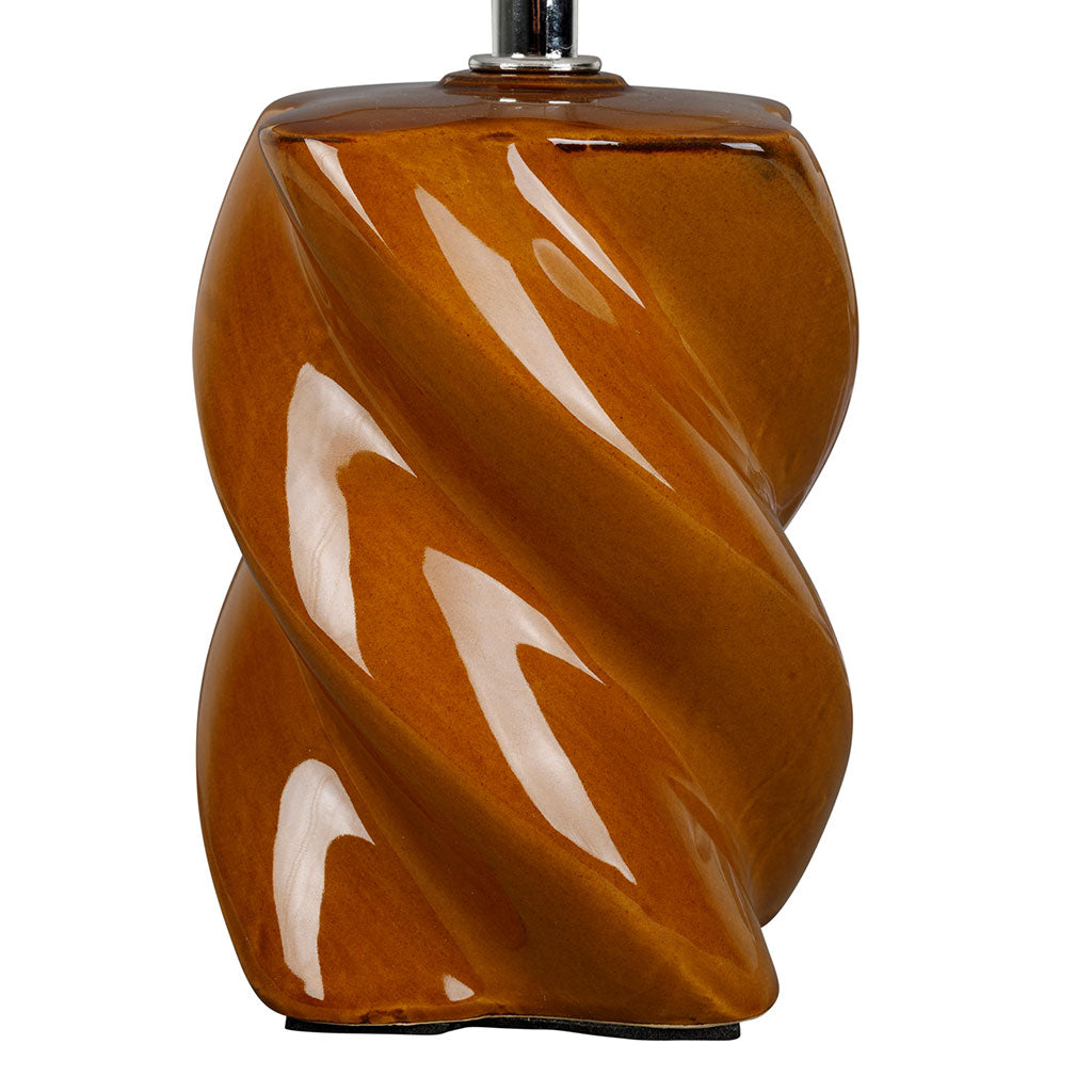 LAMPE NIRA CAMEL+BLANC D15.5XH31.5CM CERAMIQUE